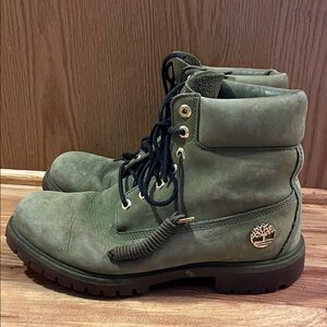 Timberland MONEY GREEN DJ Khaled SECURE THE BAG Boots Nubuck Leather VGUC